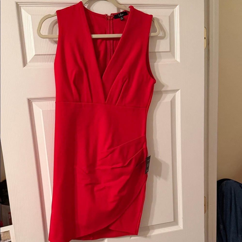 Lulu's Vibrant Red Asymmetrical Dress